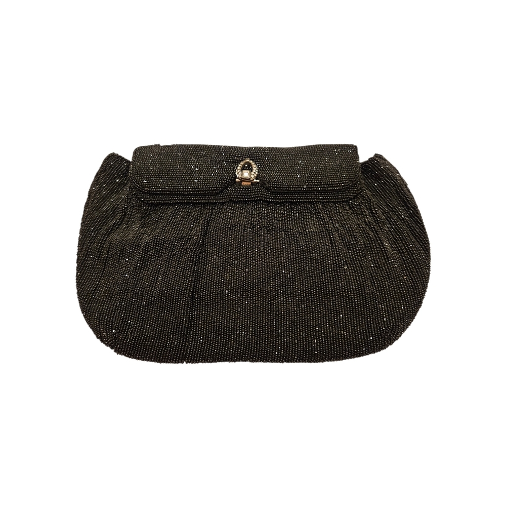 Black Vintage Saks Fifth Ave Beaded Clutch